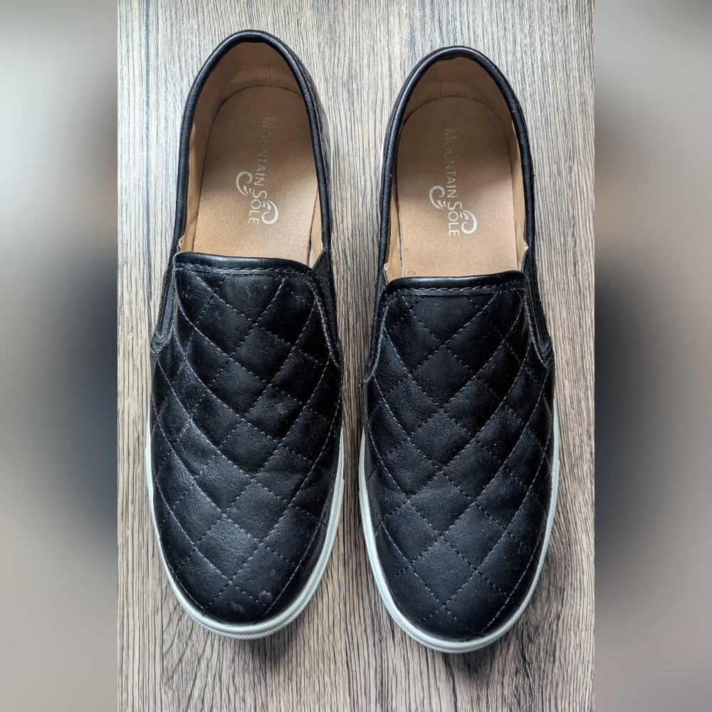 Black Quilted Slip-On Sneakers